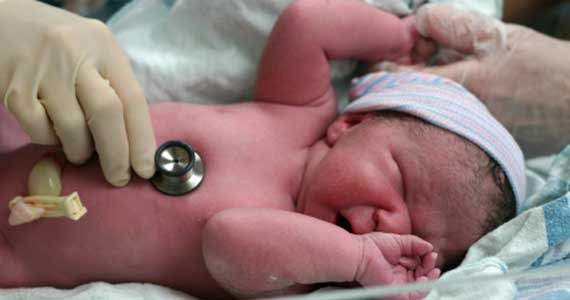 Newborn in hospital nursery