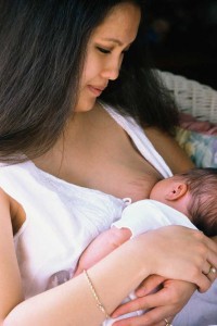 Asian mom nursing baby