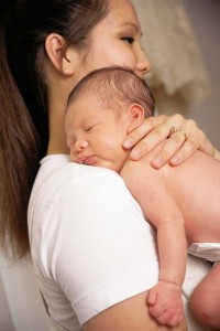 Burping a newborn