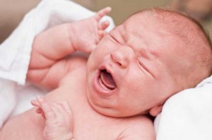 Hungry newborn crying