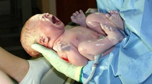 Birth of full-term newborn