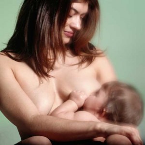 Mom breastfeeding baby