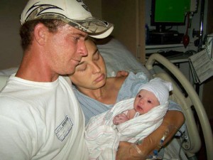 Mom, dad and baby just minutes after birth