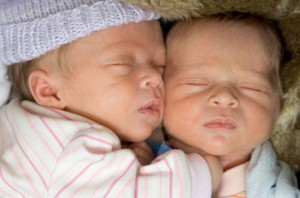 Sleeping Newborn Twins
